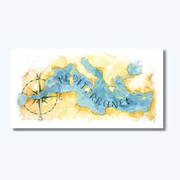 Affiche - Carte de la Méditerranée - Rémi Leroy