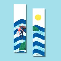 Marque-page - Marie Le Moal - Baignade dans les calanques