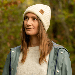 Bonnet Écru 100% Laine Mérinos Fabriqué en France