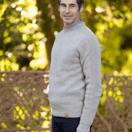 Pull Homme Gris Chiné 100% Laine Mérinos Française