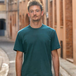 T-shirt Homme Vert Garonne Col Rond en 100% Coton Bio - Augustin