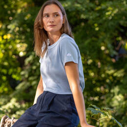 T-shirt Femme Bleu Cocagne Col Rond en 100% Coton Bio - Brienne