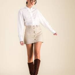 Mini jupe coton beige ESTHER
