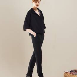 Pantalon pour femme coupe droite crêpe stretch ZENITH