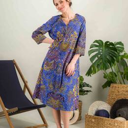 Robe mi-longue d'été en coton ZENITUDE