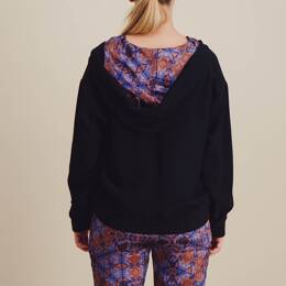 Sweat à capuche pour femme en crêpe de viscose et soie EQUINOXE