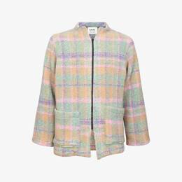 Veste Carrée Tartan Pastel