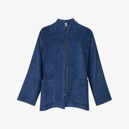 Veste Carrée Velours Coton Indigo
