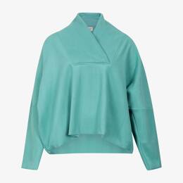 Pull Col Châle Polaire Turquoise