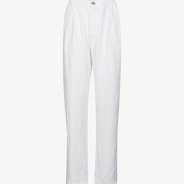 Pantalon à Plis Lin Viscose Blanc