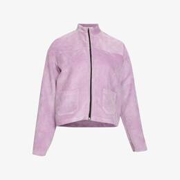 Veste Découpe Zip Velours Grosse Cote Lila