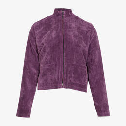 Veste Découpe Zip Velours Grosse Cote Violet