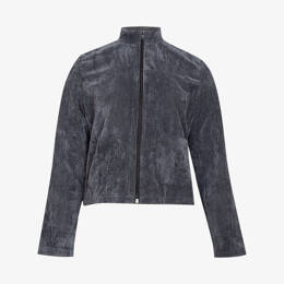 Veste Découpe Zip Velours Grosse Cote Anthracite