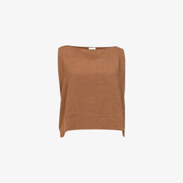 Top Bateau Lin Viscose Tabac