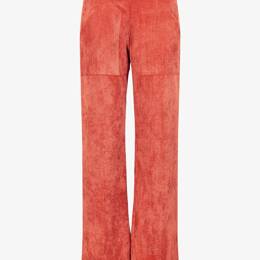 Pantalon Italien Long Velours Grosses Côtes Brique