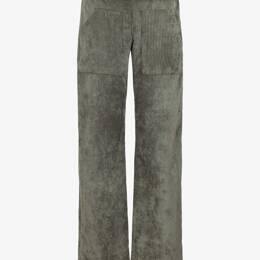 Pantalon Italien Long Velours Grosses Côtes Kaki