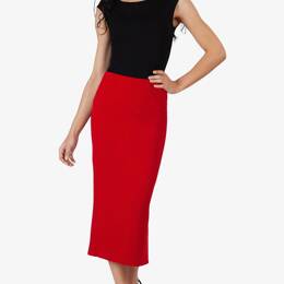 Jupe Mi-Longue Bambou Rouge