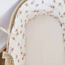 Tour de couffin / habillage en double gaze de coton "Oies sauvages"