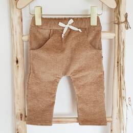 Pantalon bébé "Mahé" coton BIO en velours côtelé praliné