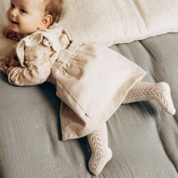 Jupe à bretelles volantées "Anna" en velours côtelé écru