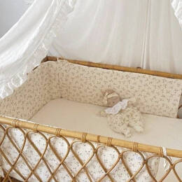 Tour de lit / berceau bébé en double gaze de coton BIO "Églantine" écru