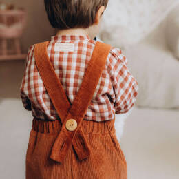 Salopette bébé / enfant "Sam" coton BIO en velours côtelé brique