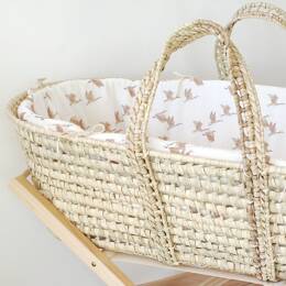 Couffin double gaze de coton "Oies sauvages" et coton BIO