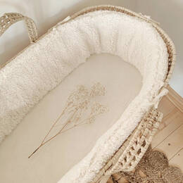 Couffin bébé fausse fourrure "mouton" et double gaze de coton BIO écru