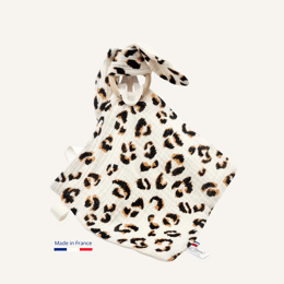 Doudou lapin Personnalisable | Lange Léopard beige