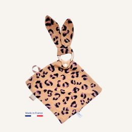 Doudou Lapin Personnalisable | Lange Léopard camel