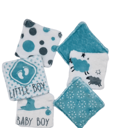 Débarbouillettes Bébé — Bleu & Blanc