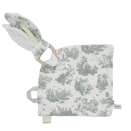 Doudou d’éveil - Toile de Jouy Blanc & Vert