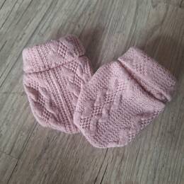 Moufles bébé en tissu maille de coton façon tricot jacquard 9 couleurs