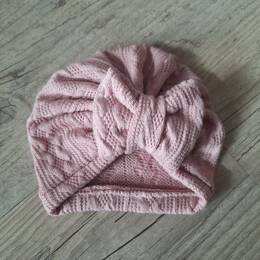 Turban nœud buns ou simple en tissu maille de coton façon tricot jacquard 9 couleurs