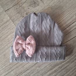Bonnet noeud en tissu maille de coton façon tricot jacquard 9 couleurs