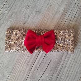 EDITION LIMITÉE Bandeau rouge, or, argent nœud, buns ou simple en velour ou à sequin extensible 5 couleurs
