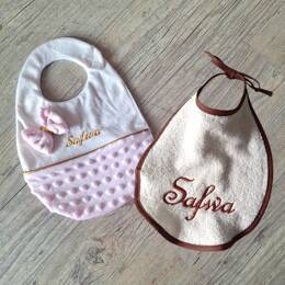 Lot Duo de Bavoirs Bébé – Minky Douceur & Éponge Absorbante – Personnalisables