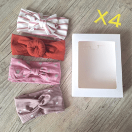 LOT 1: 4 Bandeaux finitions mixtes, couleurs au choix en jersey extensible, Quantité limitée