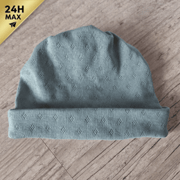 Bonnet simple maille pointelle amande – 0/3 mois – Expédié sous 24h