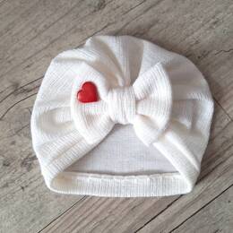 EDITION LIMITÉE Turban bonnet coeur rouge noeud ou buns en tissu maille 3 couleurs