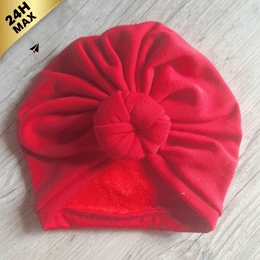 Turban buns polaire alpine rouge – 6/9 mois – Expédié sous 24h