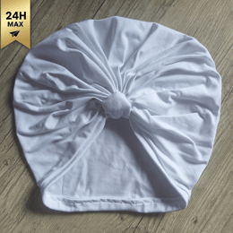 Turban simple jersey extensible blanc – adulte – Expédié sous 24h