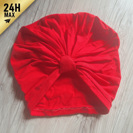 Turban simple jersey extensible  rouge – adulte – Expédié sous 24h