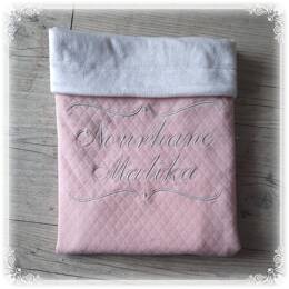 Couverture doublé en tissu matelassé personnalisé, brodé prénom et/ou ornement