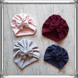 Turban bonnet nœud chaud en tissu maille extensible 8 couleurs