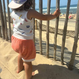 Short Gaze de coton Papaye