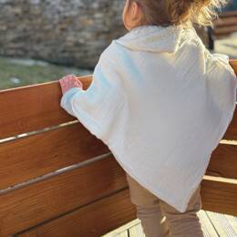 Poncho évolutif bébé enfant Ecru Peluche BIO