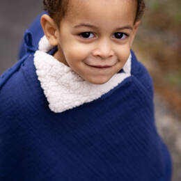 Poncho évolutif bébé enfant Bleu Peluche BIO