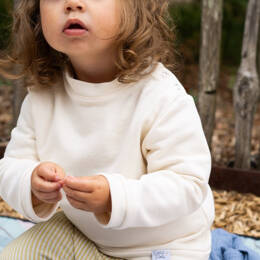 Pull bébé molleton écru