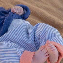 Sarouel léger Gaze Coton Bleu x Papaye